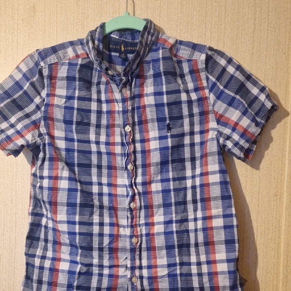 Ralph Lauren Blue, White, and Red Plaid Shirt